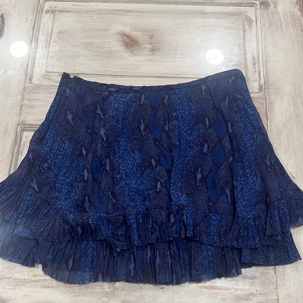 Banana Republic Size 10 Blue Snakeskin Chiffon Skirt